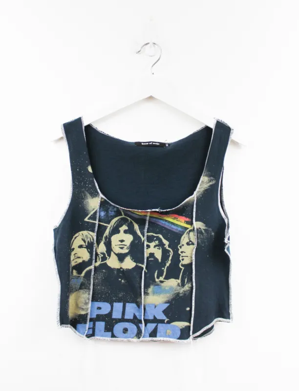 Haus Of Mojo Reworked Vintage Pink Floyd Picture Double Stitch Crop Top sold by HG Vintage
