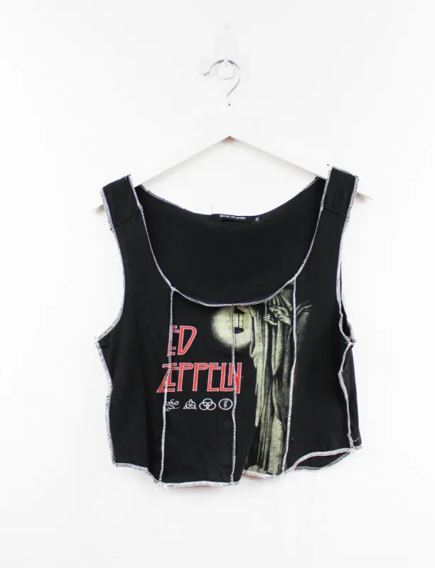 Haus Of Mojo Reworked Vintage Led Zeppelin The Hermit Double Stitch Crop Top sold by HG Vintage