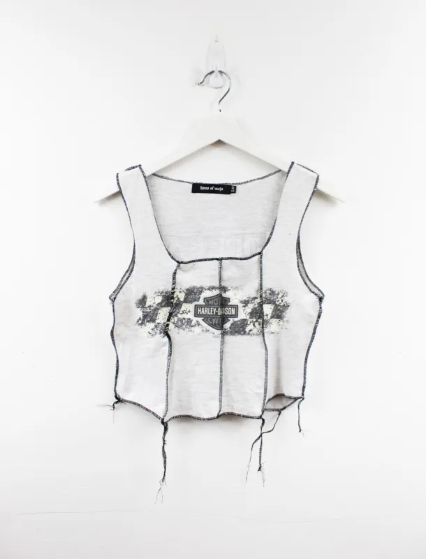 Haus Of Mojo Reworked Vintage Harley Davidson Topeka Kansas Double Stitch Crop Top sold by HG Vintage