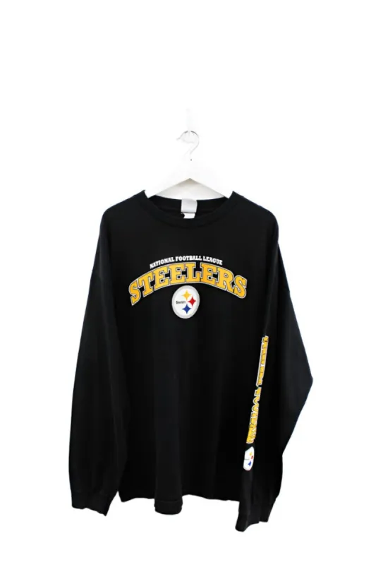 Z - Vintage NFL Pittsburgh Steelers Script & Logo Long Sleeve Tee sold by HG Vintage