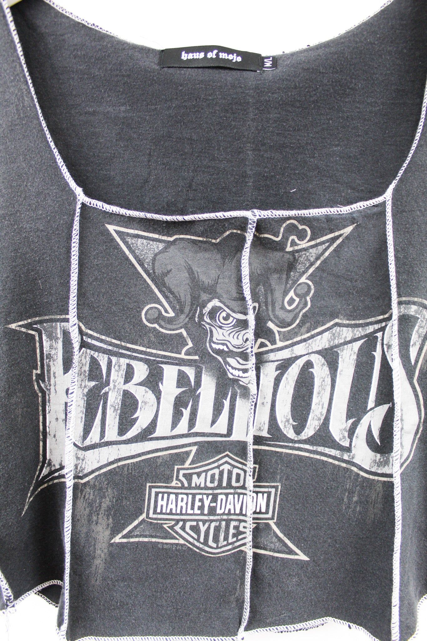 Haus Of Mojo Reworked Vintage Harley Davidson New Richmond Rebellious Double Stitch Crop Top sold by HG Vintage product image thumbnail 2