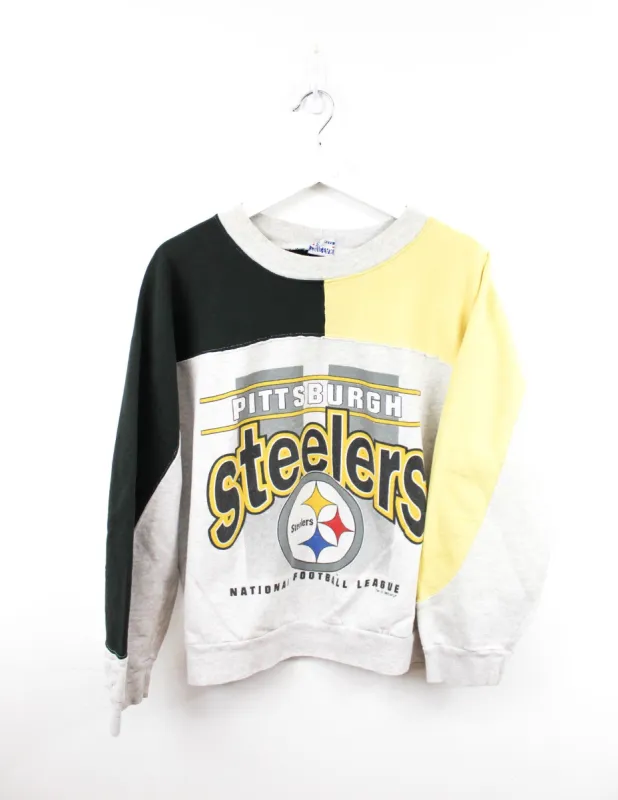 Pittsburgh Steelers 90's Vintage True-Fan Made The USA Color Block Women's Crewneck sold by HG Vintage