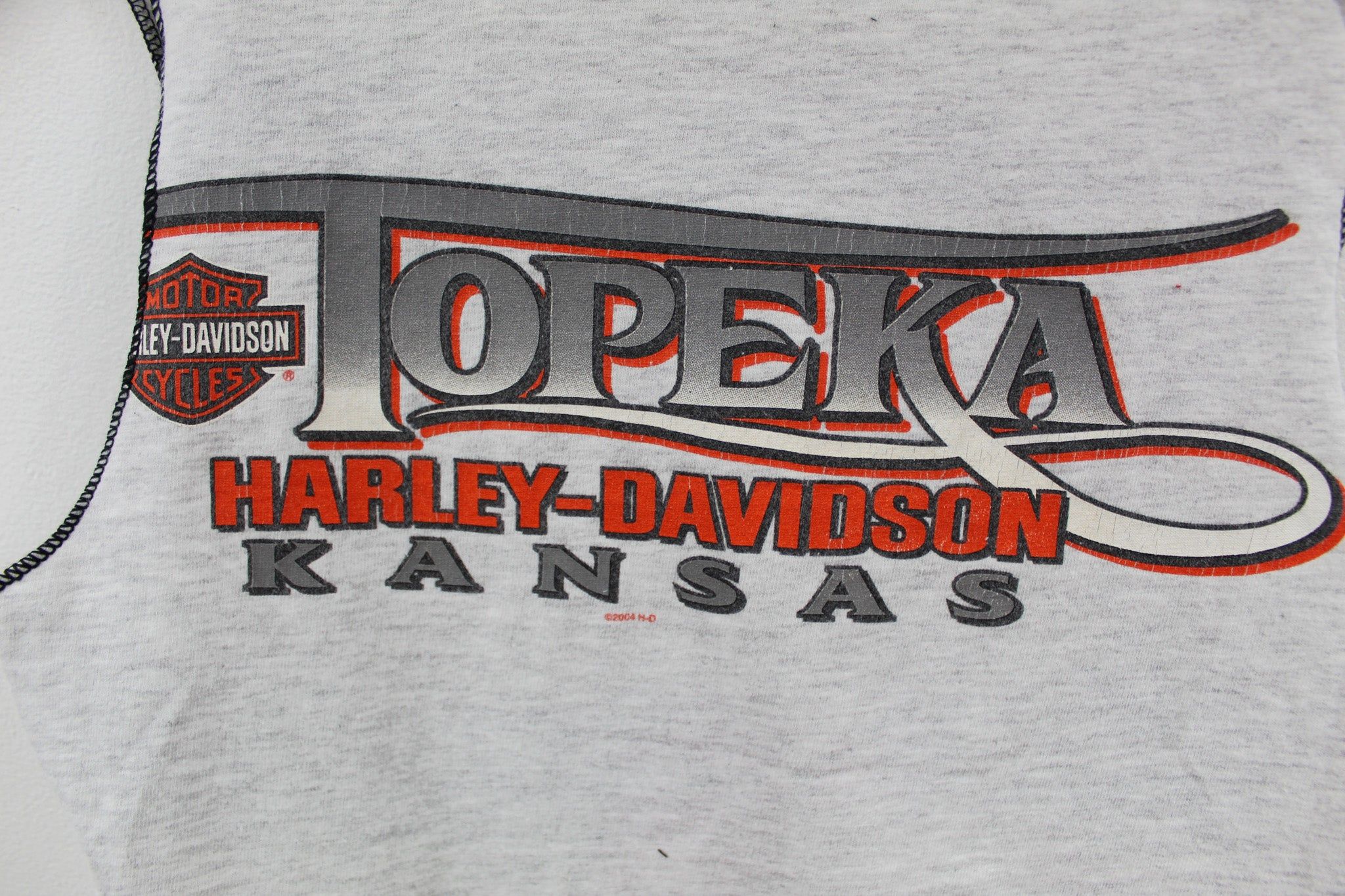 Haus Of Mojo Reworked Vintage Harley Davidson Topeka Kansas Double Stitch Crop Top sold by HG Vintage product image thumbnail 4