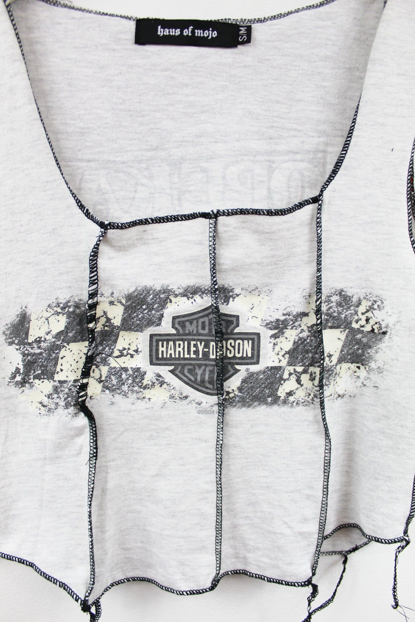 Haus Of Mojo Reworked Vintage Harley Davidson Topeka Kansas Double Stitch Crop Top sold by HG Vintage product image thumbnail 2