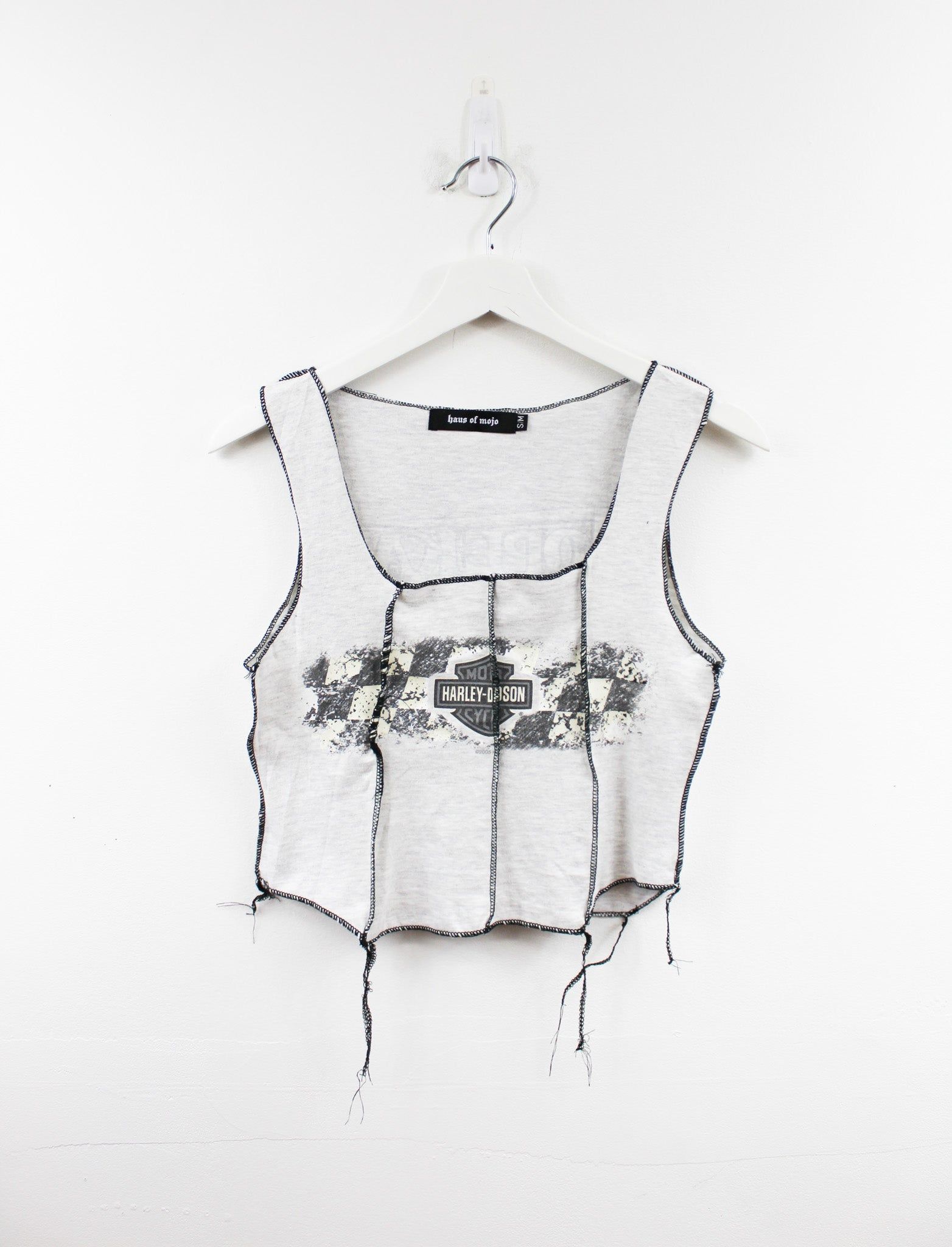 Haus Of Mojo Reworked Vintage Harley Davidson Topeka Kansas Double Stitch Crop Top sold by HG Vintage