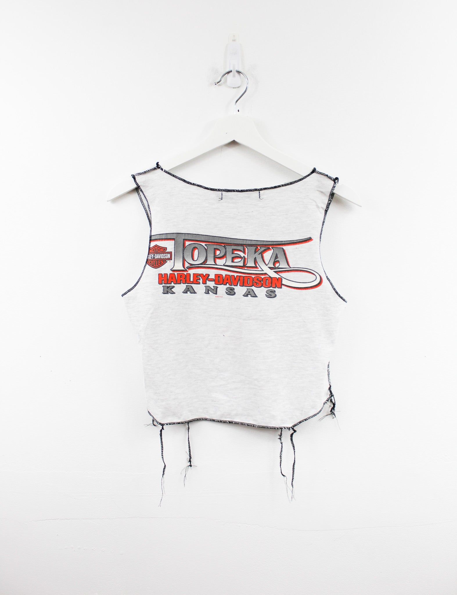 Haus Of Mojo Reworked Vintage Harley Davidson Topeka Kansas Double Stitch Crop Top sold by HG Vintage product image thumbnail 3