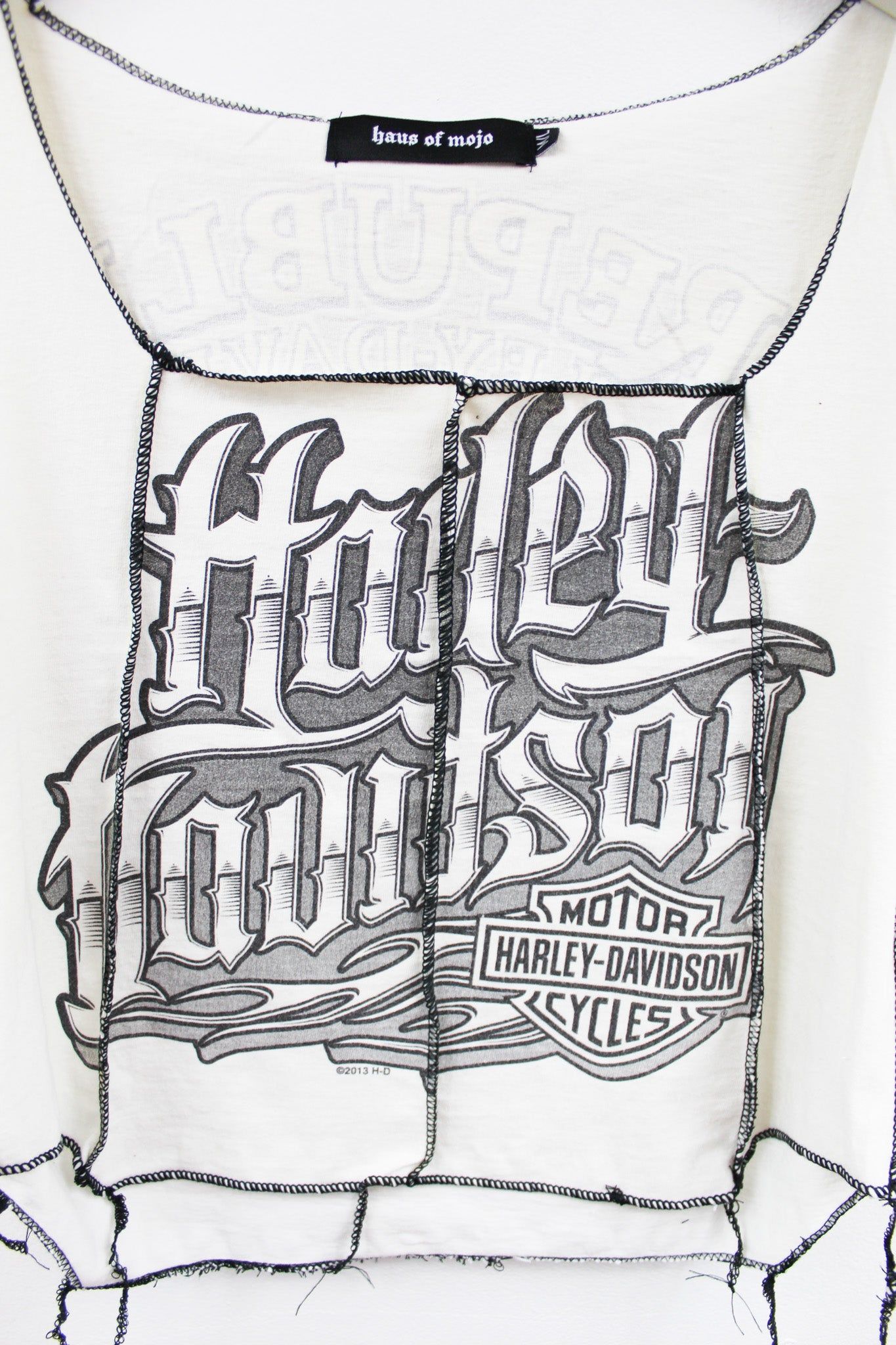 Haus Of Mojo Reworked Vintage Harley Davidson Stafford Texas Double Stitch Crop Top sold by HG Vintage product image thumbnail 2