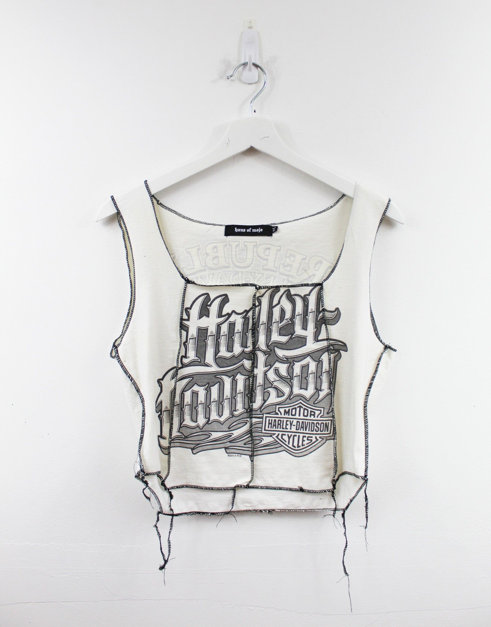 Haus Of Mojo Reworked Vintage Harley Davidson Stafford Texas Double Stitch Crop Top sold by HG Vintage