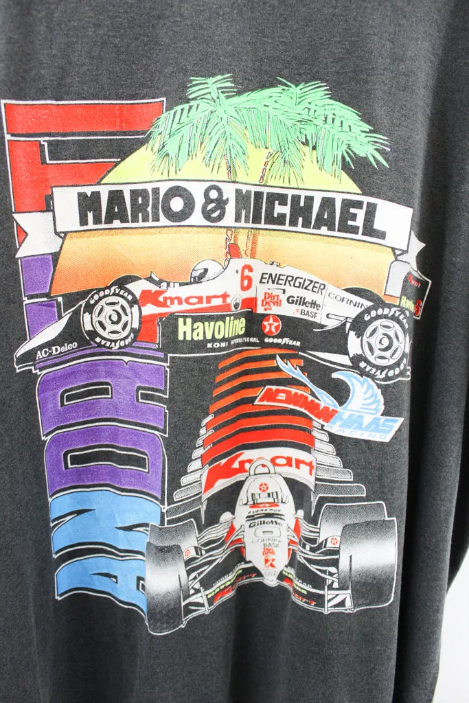 Z- Vintage Nascar Mario & Michael Andretti Car Graphic Single Stitch Tee sold by HG Vintage product image thumbnail 2
