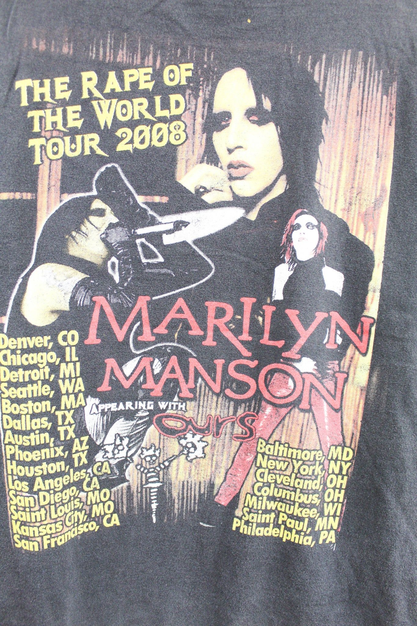 Marilyn Manson 2008 World Tour Tee sold by HG Vintage product image thumbnail 4