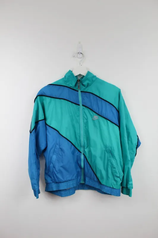 Nike Asymmetric Color Block  Zip Up Geometric Chevron 90's Windbreaker sold by HG Vintage