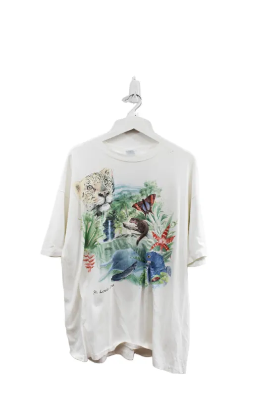 Z - Vintage Single Stitch St. Louis Zoo Animals Hanes Beefy Tee sold by HG Vintage