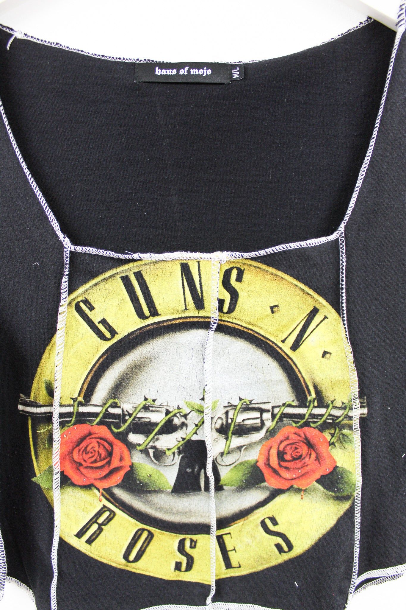 Haus Of Mojo Reworked Vintage Guns And Roses Logo Double Stitch Crop Top sold by HG Vintage product image thumbnail 2