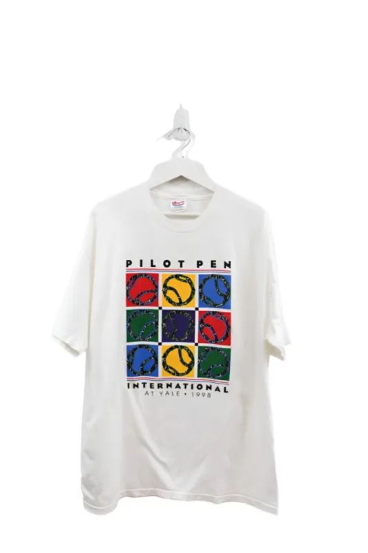 Z - Vintage 1998 Pilot Pen At Yale Graphic Hanes Heavyweight Tee sold by HG Vintage