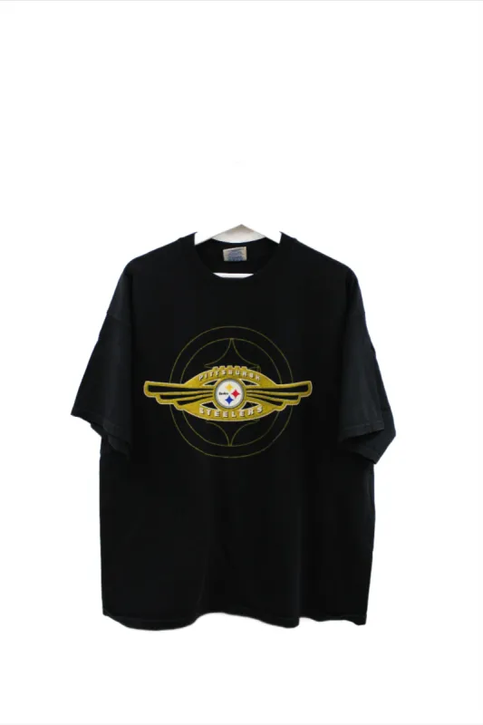 X - Vintage NFL Pittsburgh Steelers Logo & Gold Circle Tee sold by HG Vintage