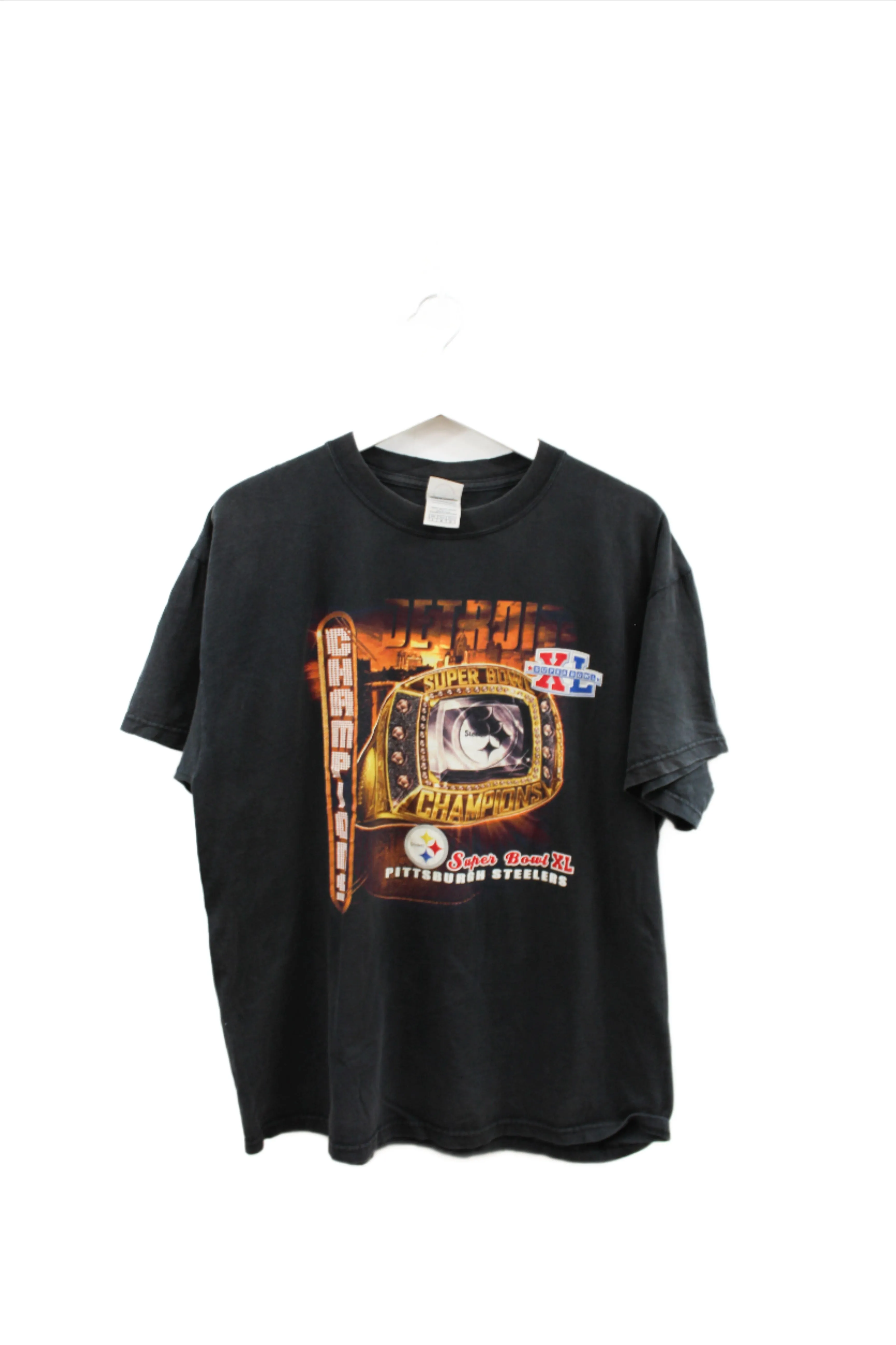 X - 2006 NFL Pittsburgh Steelers Super Bowl 40 Champs Ring Tee sold by HG Vintage