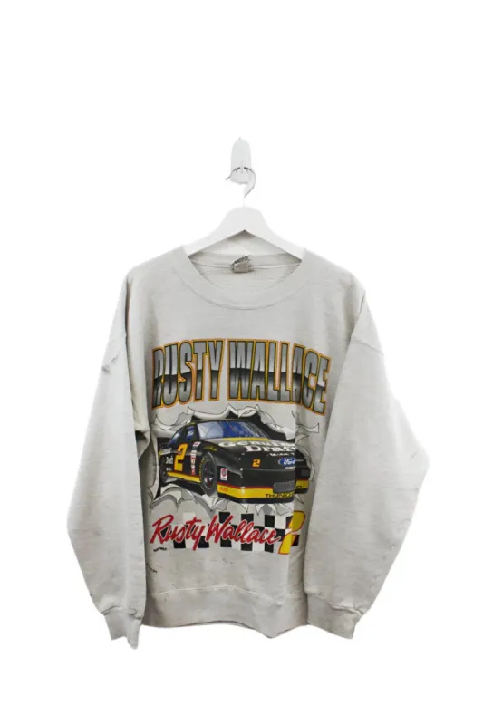 Z- Vintage Rusty Wallace #2 Nascar Nutmeg Car Graphic Crewneck sold by HG Vintage