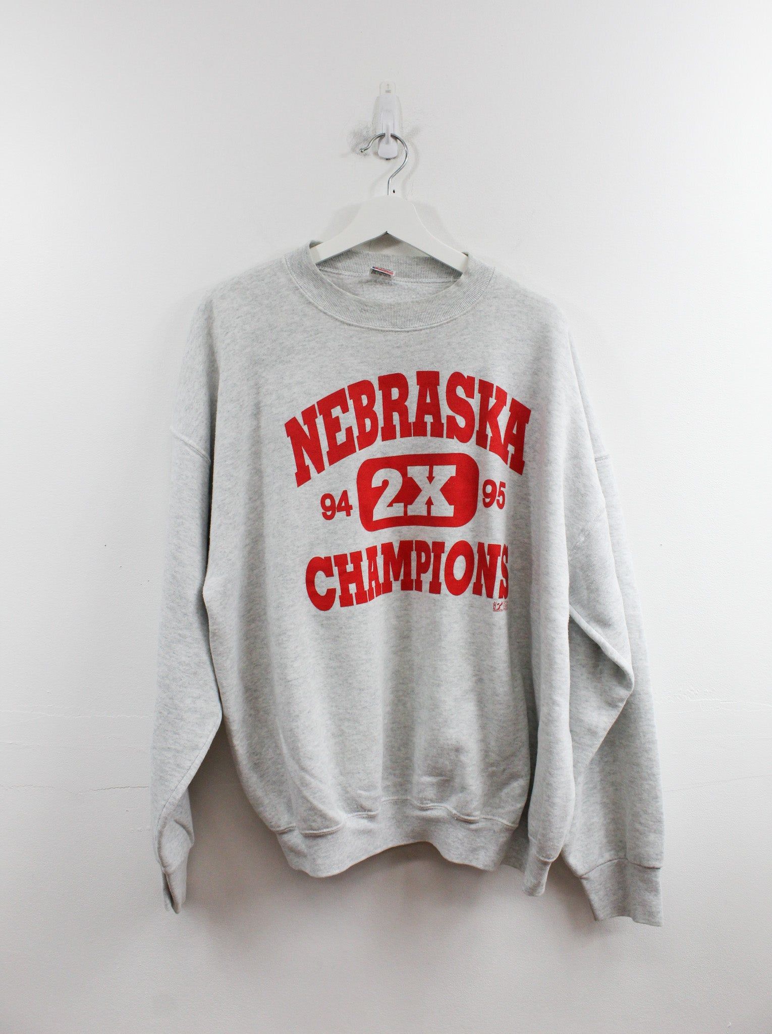 Vintage 94-95 Nebraska 2 Times Champions Crewneck sold by HG Vintage