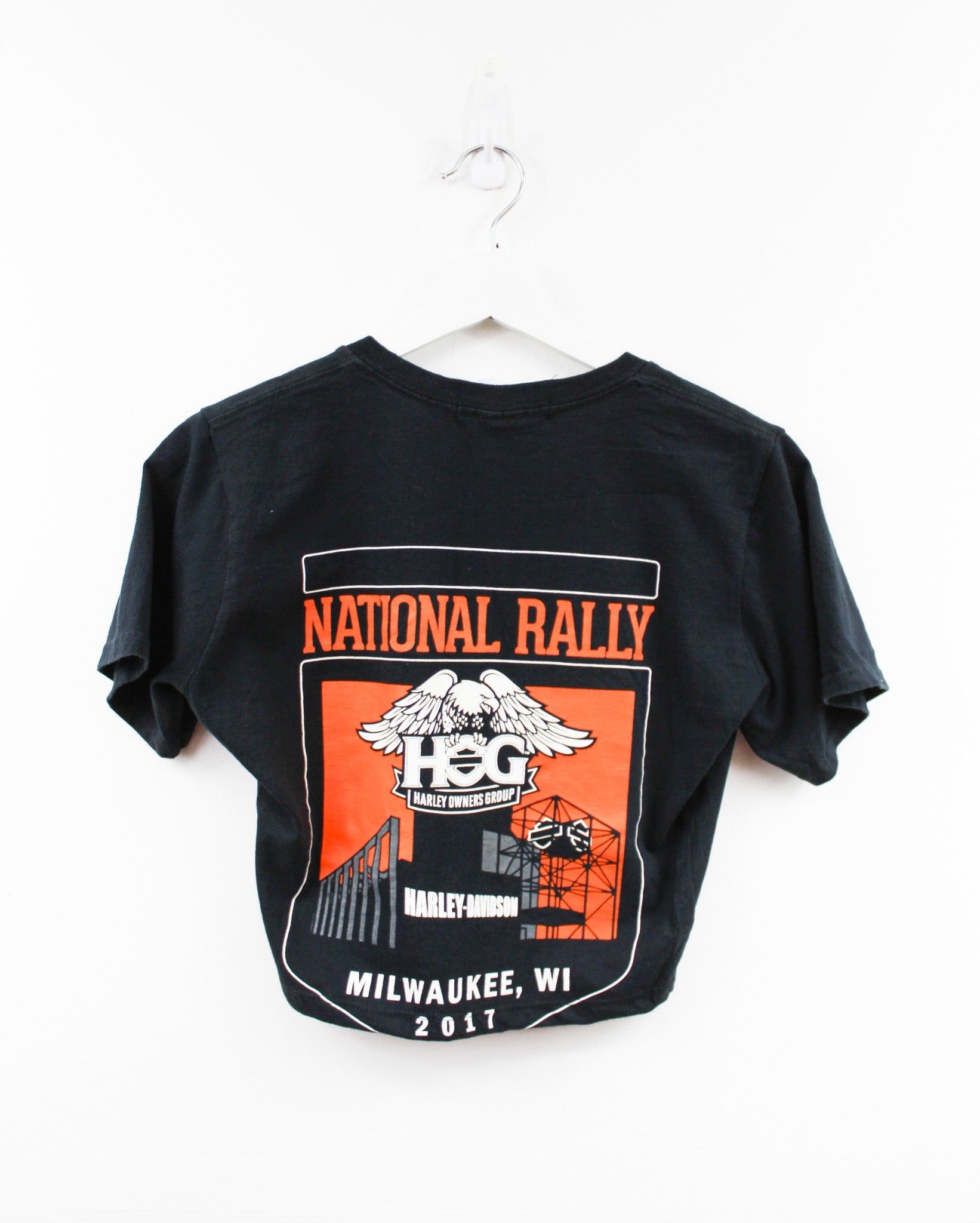 Haus Of Mojo Vintage Reworked Harley Milwaukee National Rally Crop Baby Tee sold by HG Vintage product image thumbnail 3