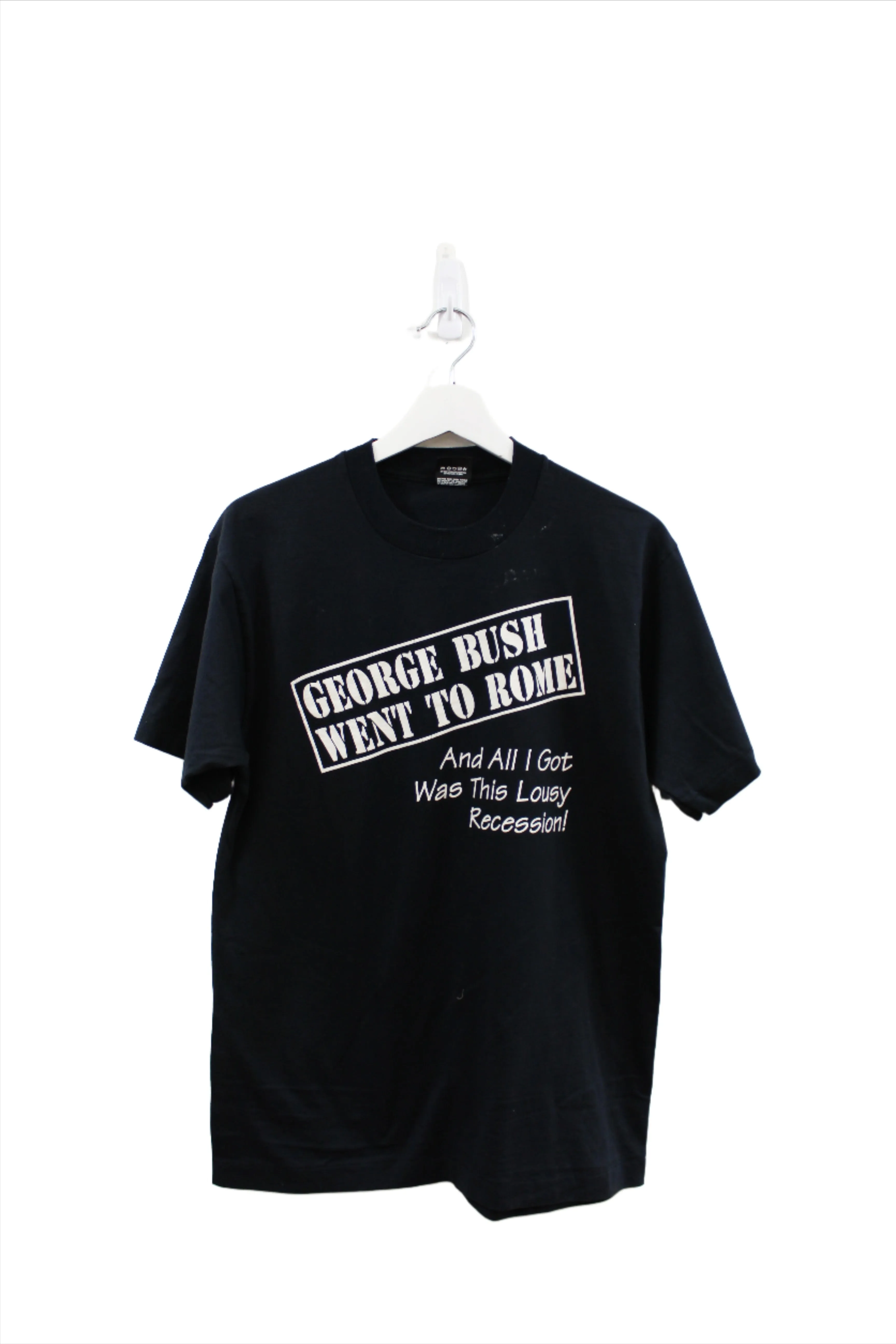 Z - Vintage 90-91 Single Stitch George Bush Anywhere But America Screen Star Tag Tee sold by HG Vintage