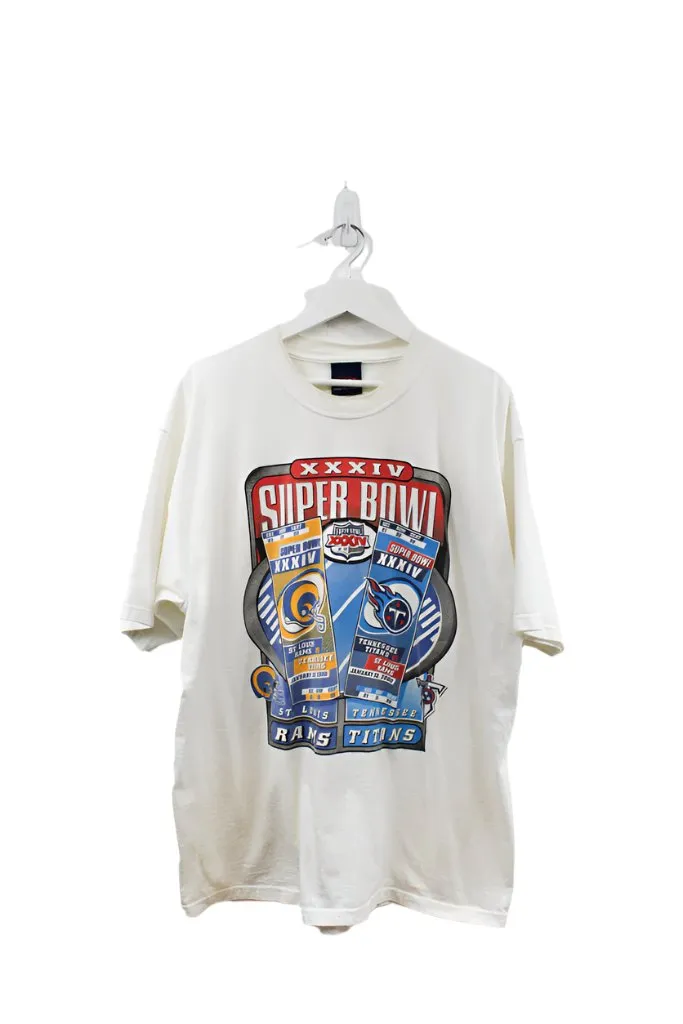 Z- Vintage 2000 Rams Vs Titans Super Bowl 34 Pro Player NFL Tee sold by HG Vintage