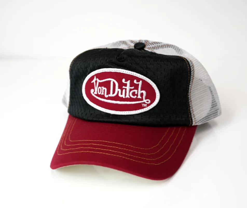 Von Dutch Deadstock Trucker Hat (Red/Black) made by HG Vintage