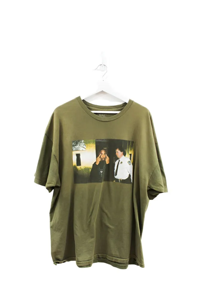 Z - Tupac Flipping The Bird & Cop Picture Tee sold by HG Vintage