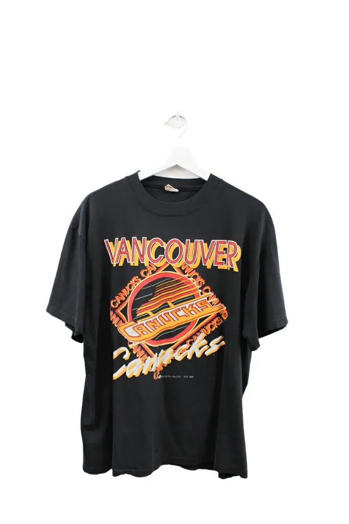 Z- Vintage 1992 Canucks Old Logo Bulletin Athletics NHL Single Stitch Tee sold by HG Vintage