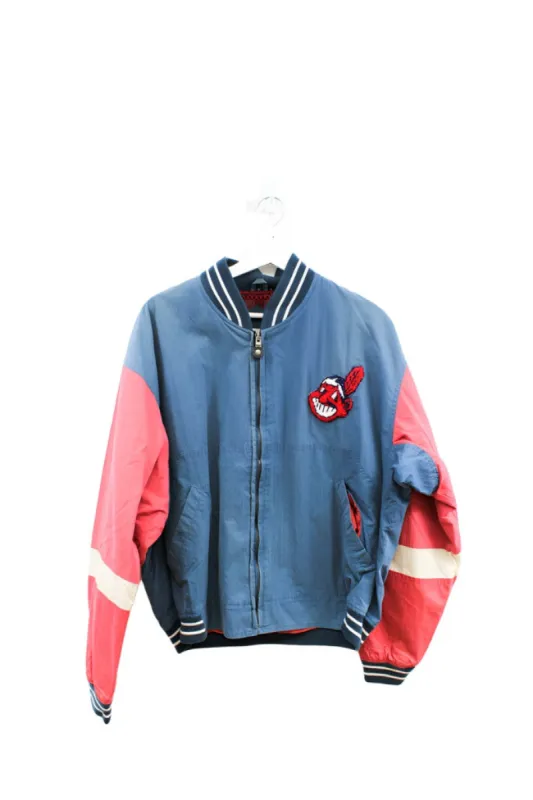 Z - Vintage MLB Cleveland Indians Embroidered Logo Bomber Jacket sold by HG Vintage