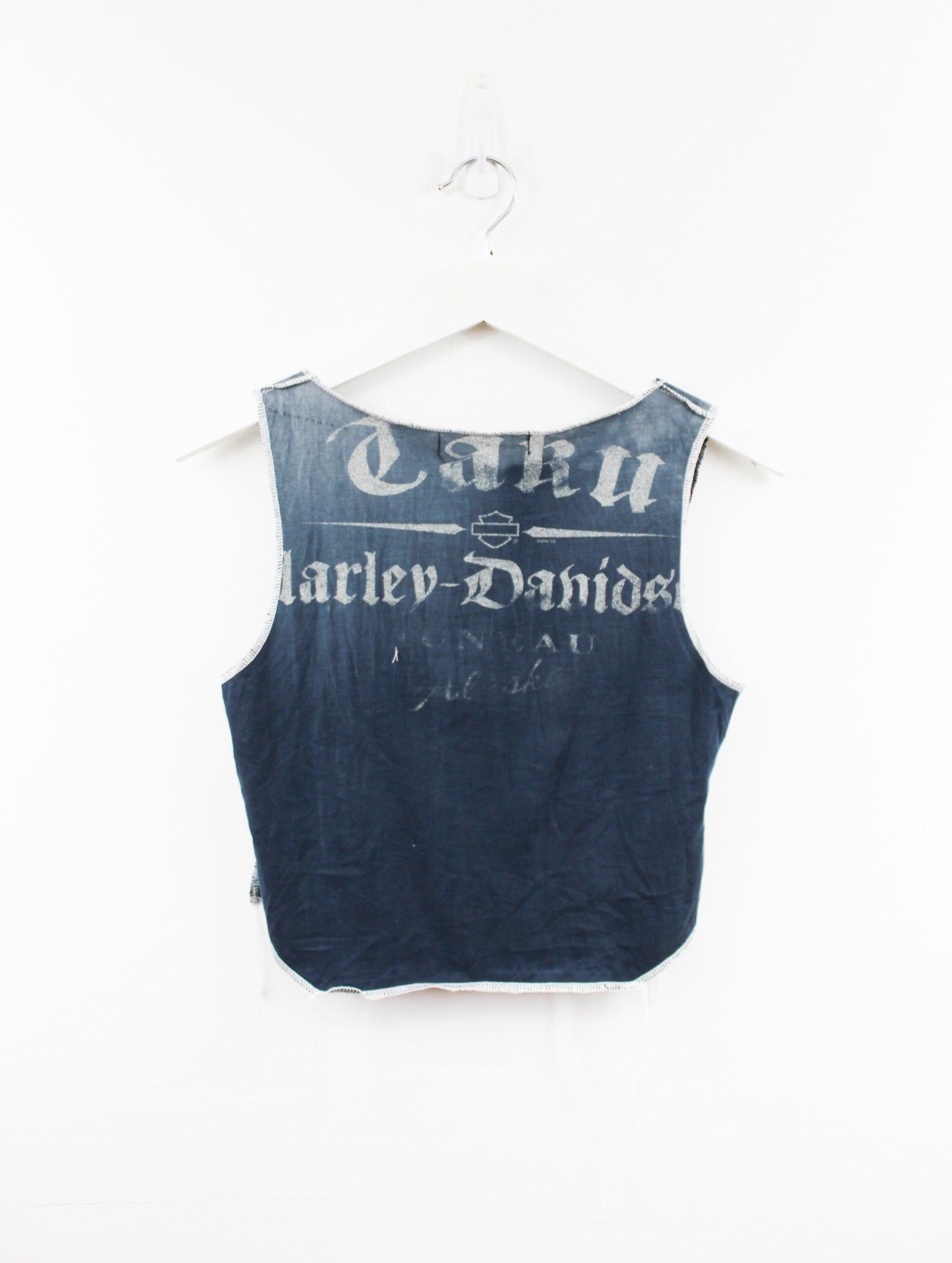 Haus Of Mojo Reworked Vintage Harley Davidson Faded Logo Double Stitch Crop Top sold by HG Vintage product image thumbnail 3