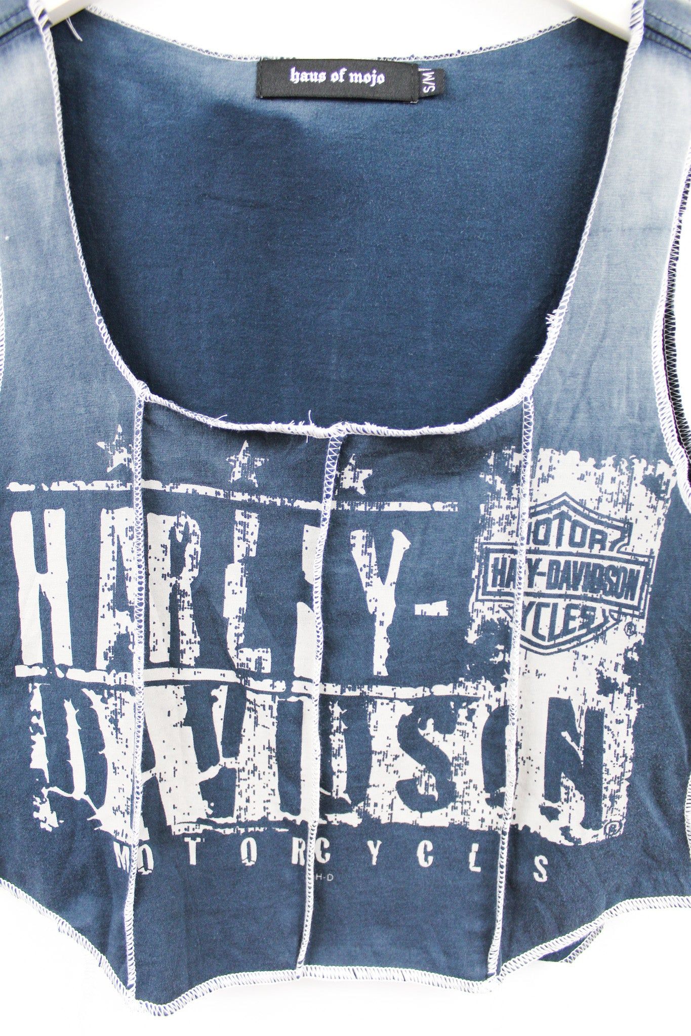 Haus Of Mojo Reworked Vintage Harley Davidson Faded Logo Double Stitch Crop Top sold by HG Vintage product image thumbnail 2