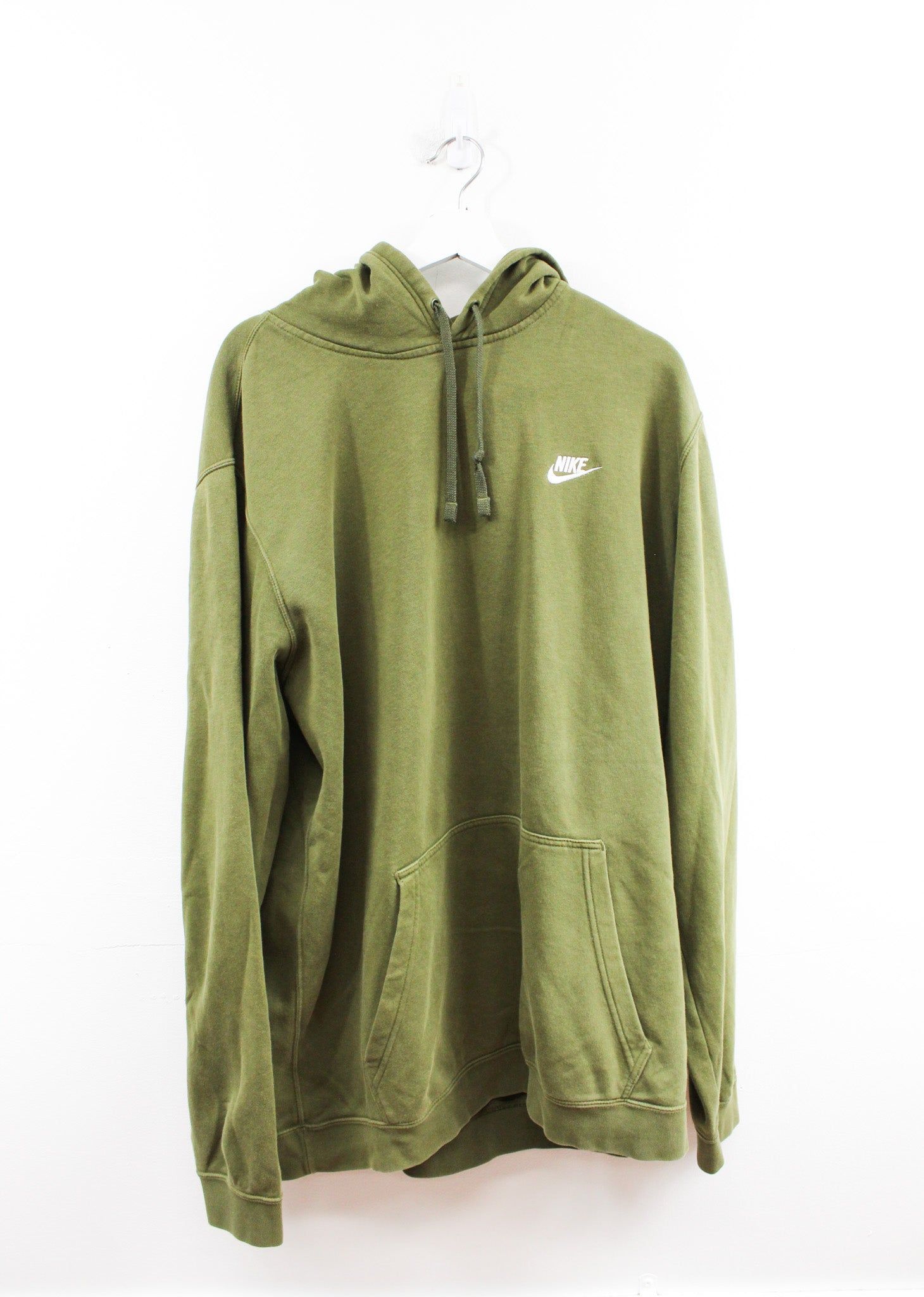 Nike Swoosh & Script Hoodie Olive sold by HG Vintage
