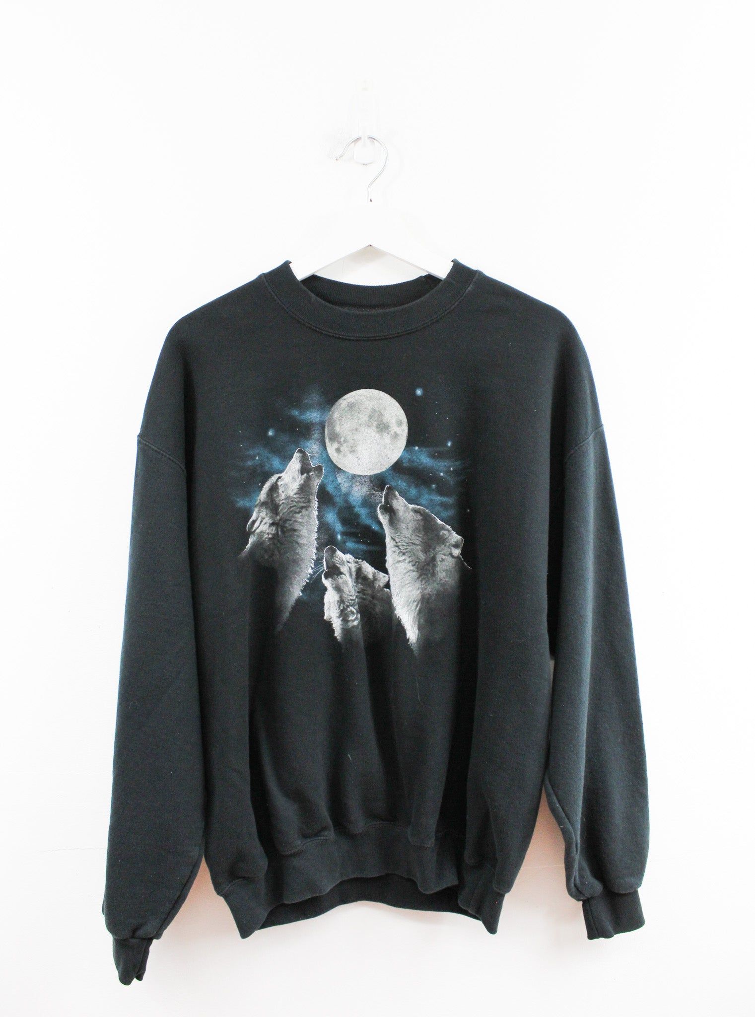 Wolves & Moon Graphic Crewneck sold by HG Vintage