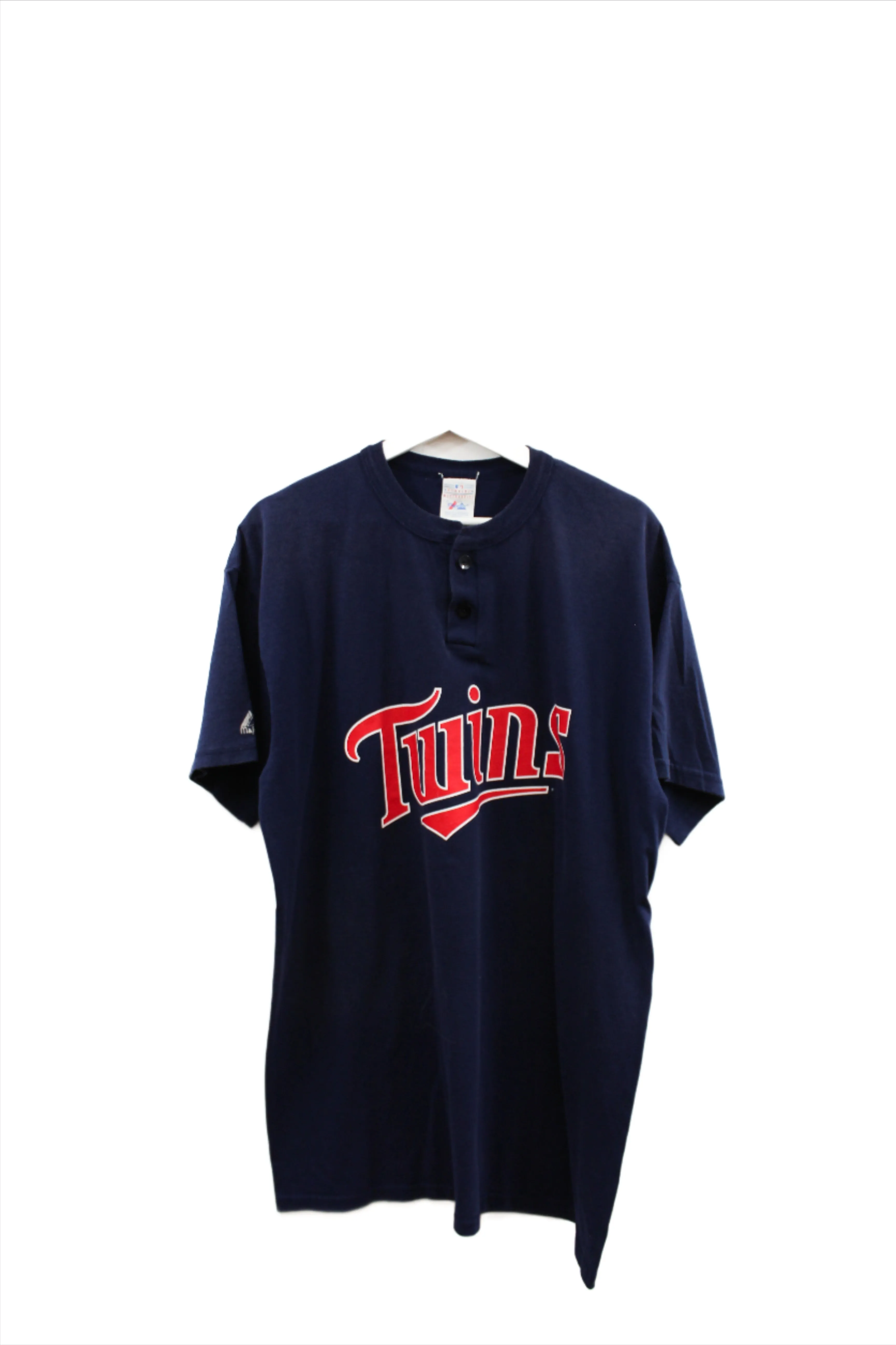 X - Vintage MLB Minnesota Twins Script Henley Tee sold by HG Vintage
