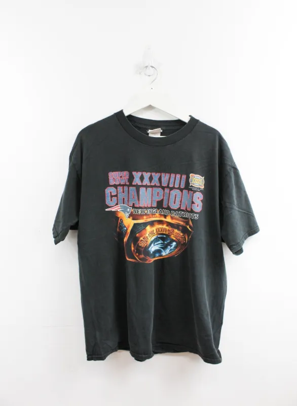 Vintage 04' NFL Superbowl 38 New England Patriots Champs Tee sold by HG Vintage