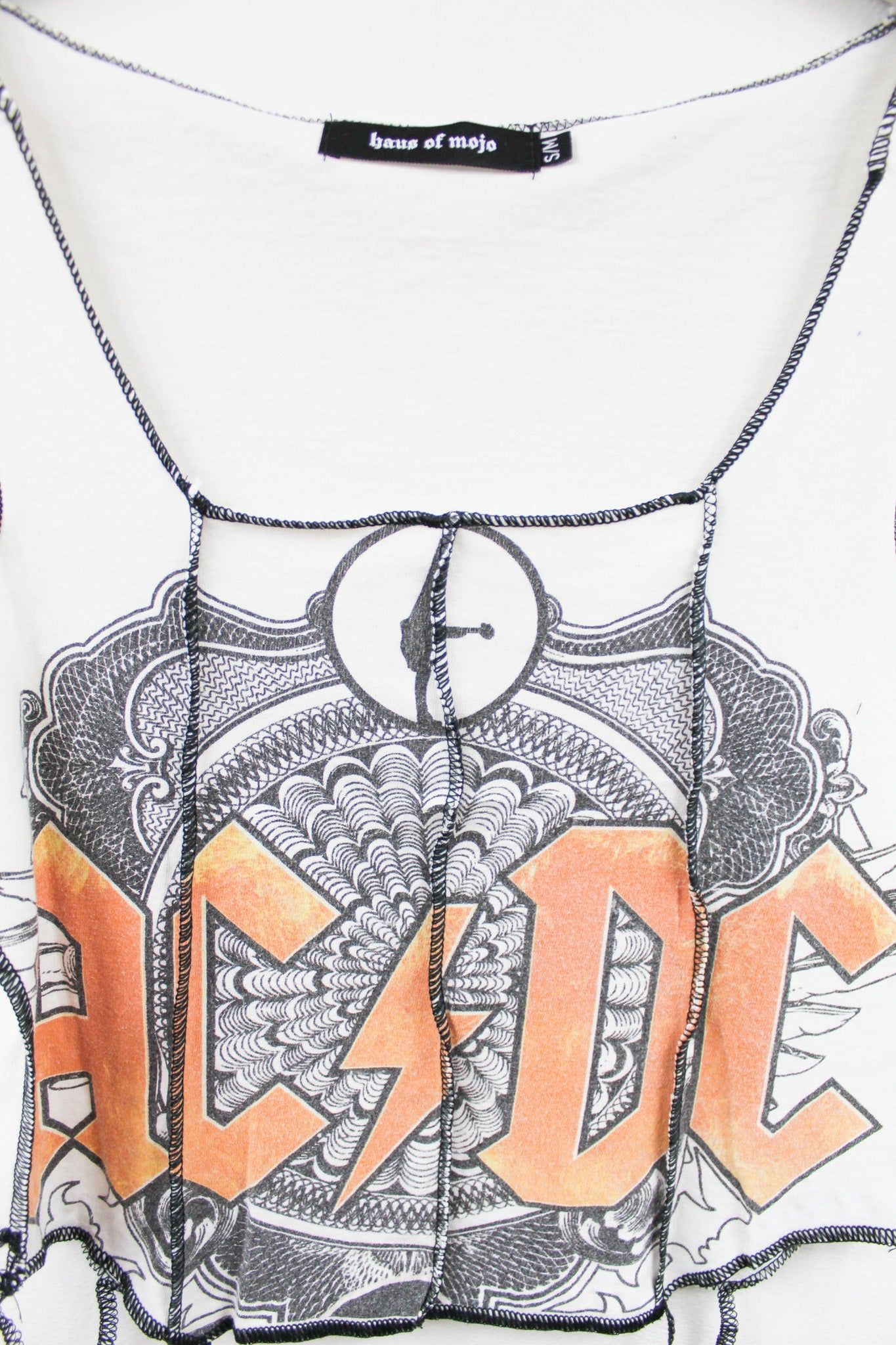 Haus Of Mojo Reworked Vintage AC/DC Logo Double Stitch Crop Top sold by HG Vintage product image thumbnail 2