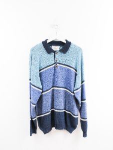 Vintage Man's Buttons Polo Knit Sweater sold by HG Vintage