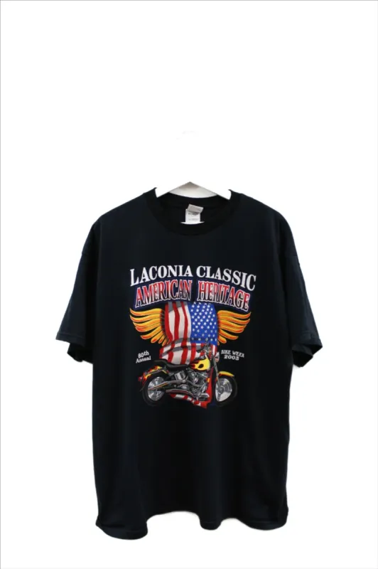 X - Vintage 2003 Laconia Classic Bike Week 80th Anniversary Tee sold by HG Vintage