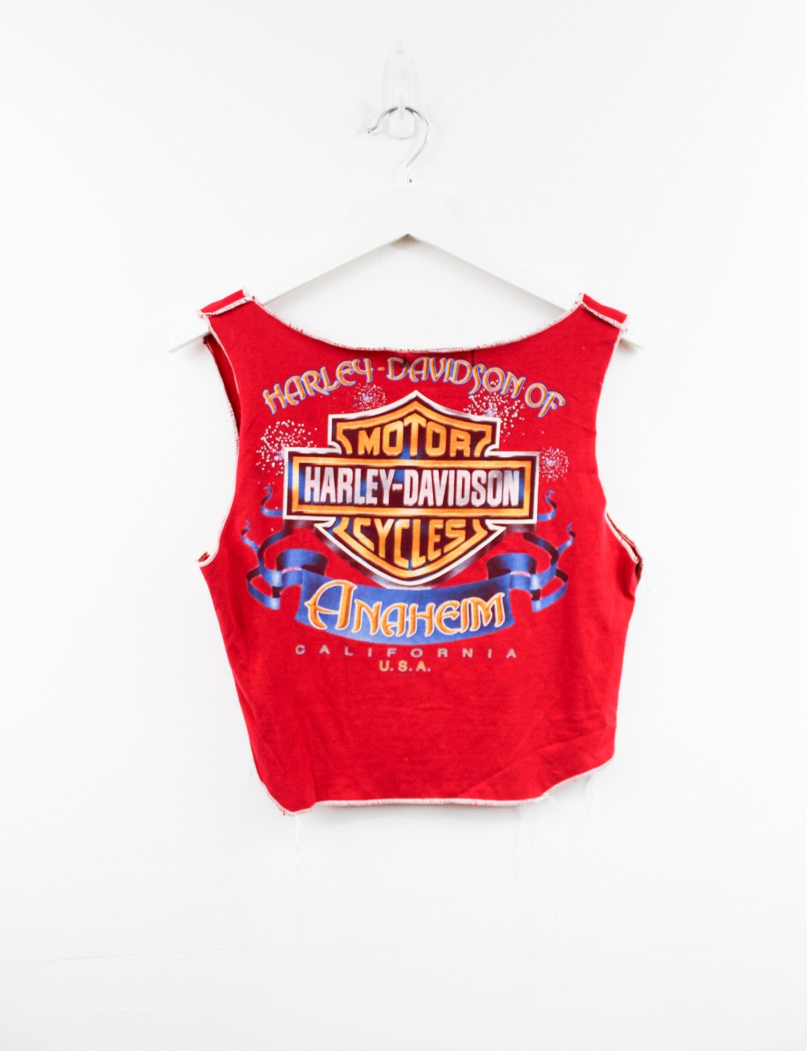 Haus Of Mojo Reworked Vintage Harley Davidson Anaheim Cali Double Stitch Crop Top sold by HG Vintage product image thumbnail 3