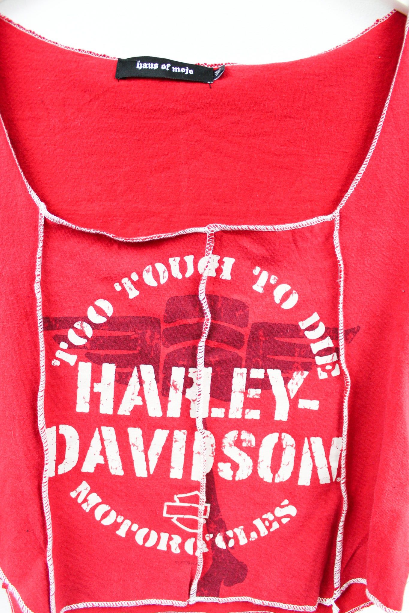 Haus Of Mojo Reworked Vintage Harley Davidson Anaheim Cali Double Stitch Crop Top sold by HG Vintage product image thumbnail 2