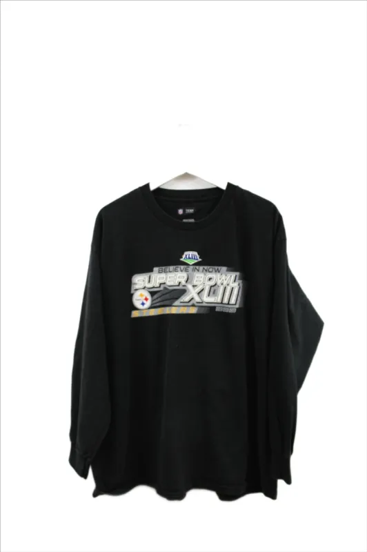 X - NFL Pittsburgh Steelers Super Bowl 43 Champs Long Sleeve Tee sold by HG Vintage