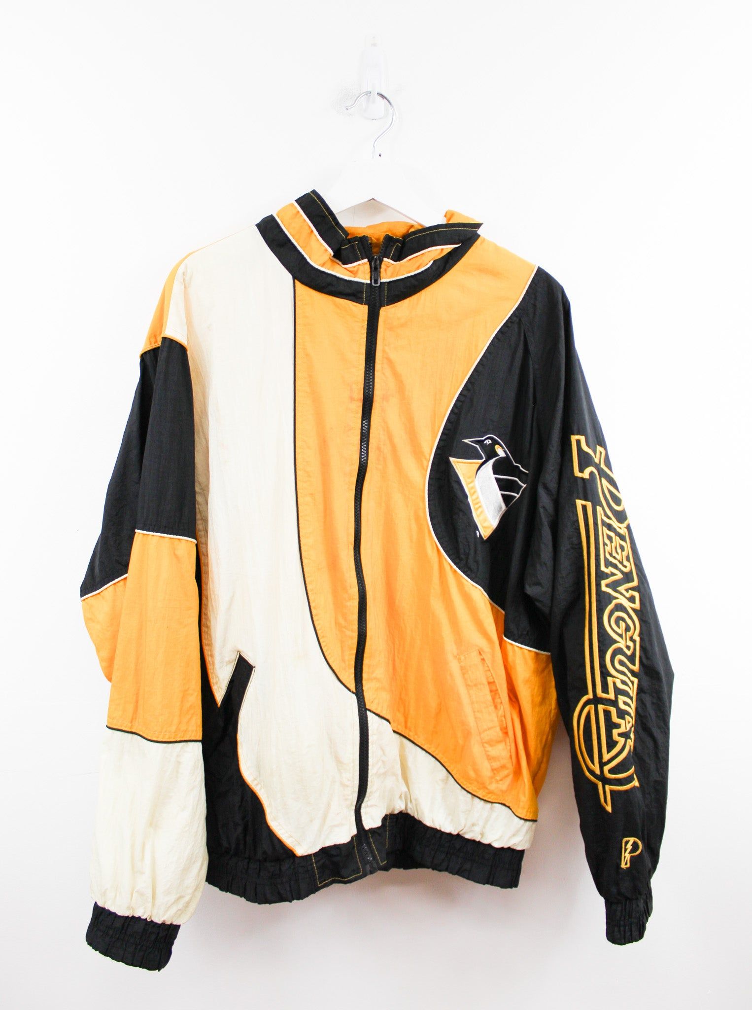 Vintage Pro Player Pittsburgh Penguins Zip Up Windbreaker sold by HG Vintage