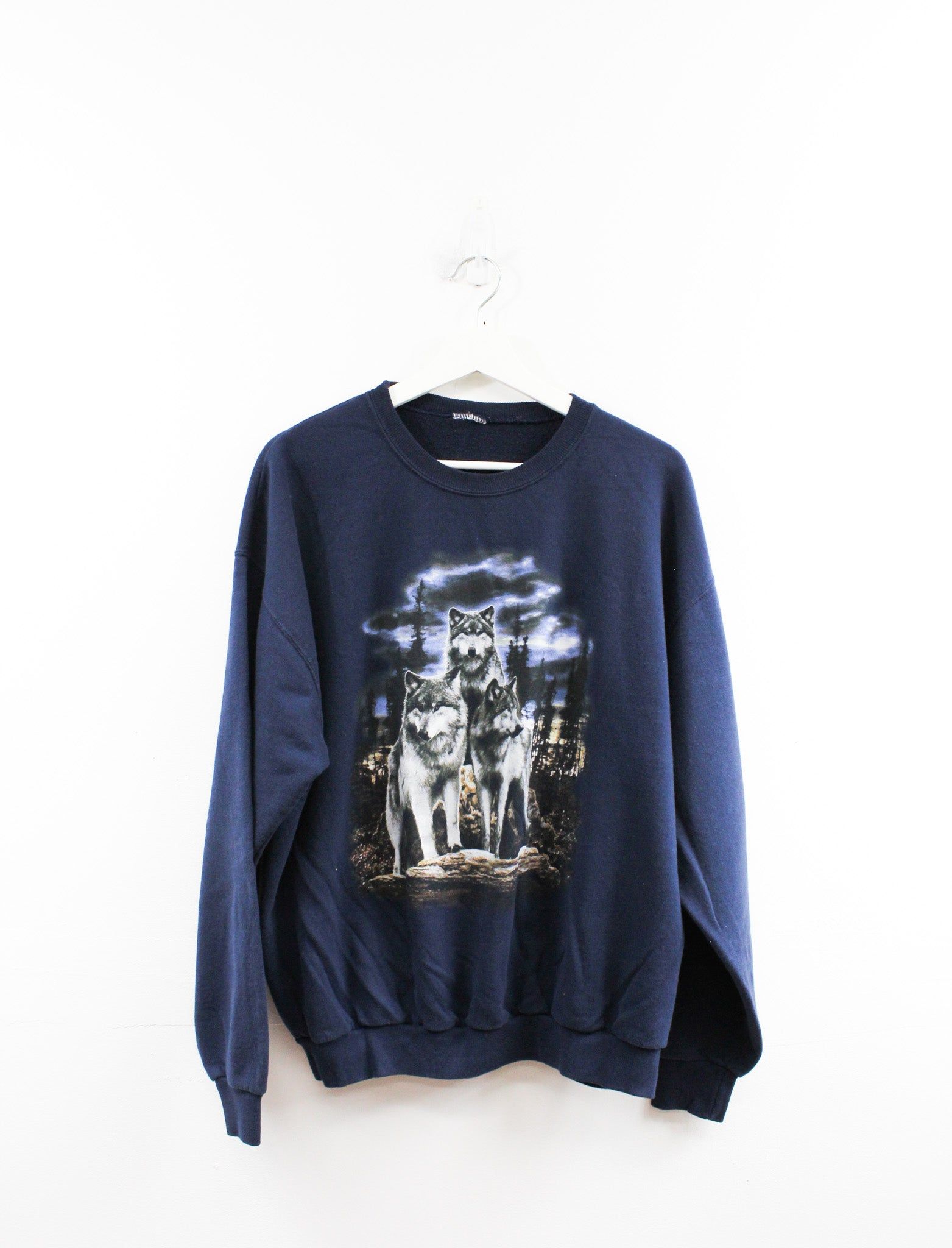 Vintage Wolves On Rock Crewneck sold by HG Vintage