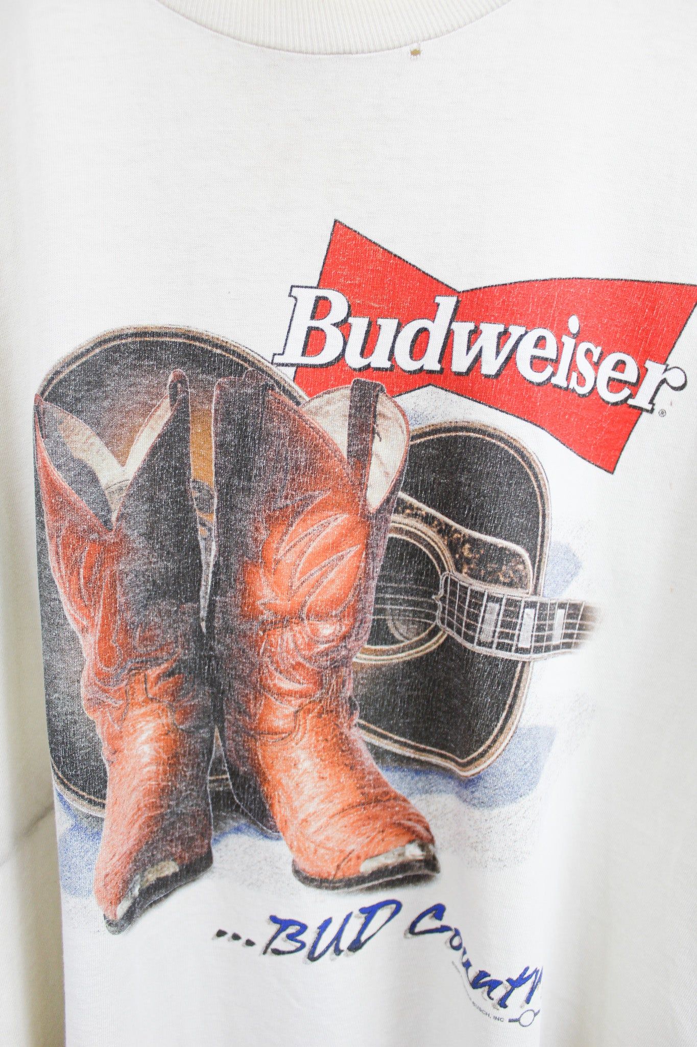 Budweiser 96' Cowboy Boots & Guitar Beer Tee sold by HG Vintage product image thumbnail 2