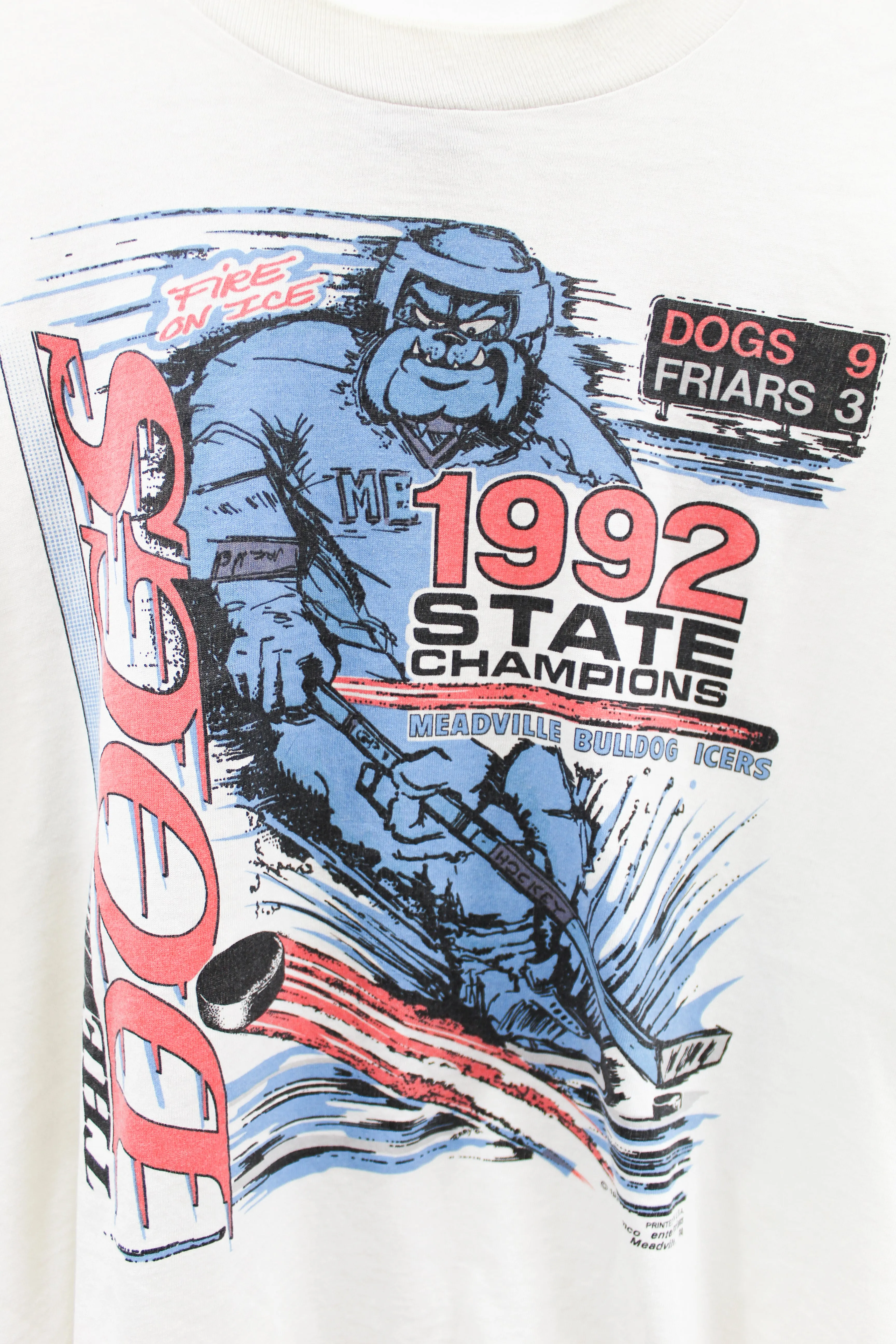 X - Vintage 1992 Meadville Bulldogs Hockey State Championship Tee sold by HG Vintage product image thumbnail 2