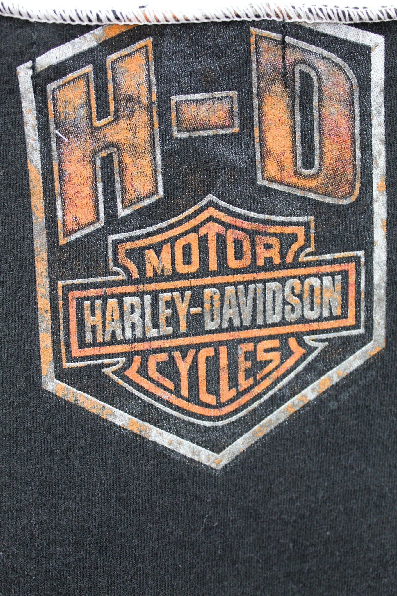 Haus Of Mojo Reworked Vintage Harley Davidson Lynchburg Farm Design Double Stitch Crop Top sold by HG Vintage product image thumbnail 4