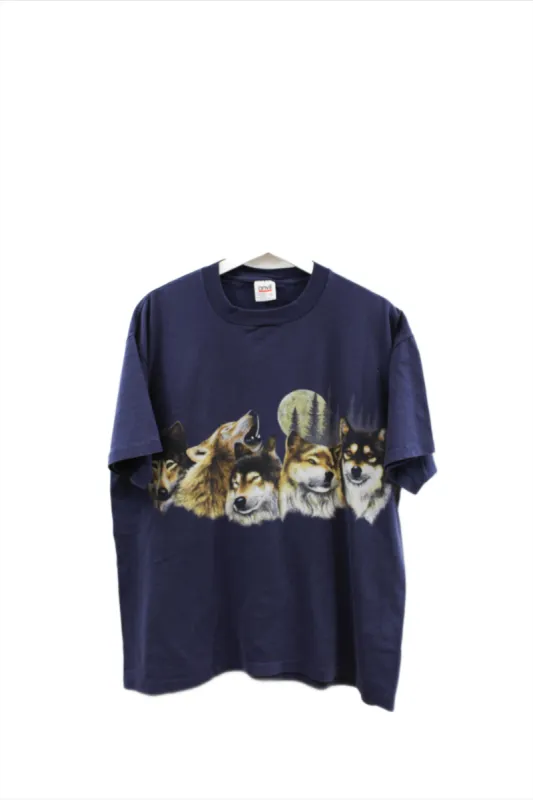 X - Vintage Single Stitch Brown Wolfpack & Moon Anvil Tag Tee sold by HG Vintage