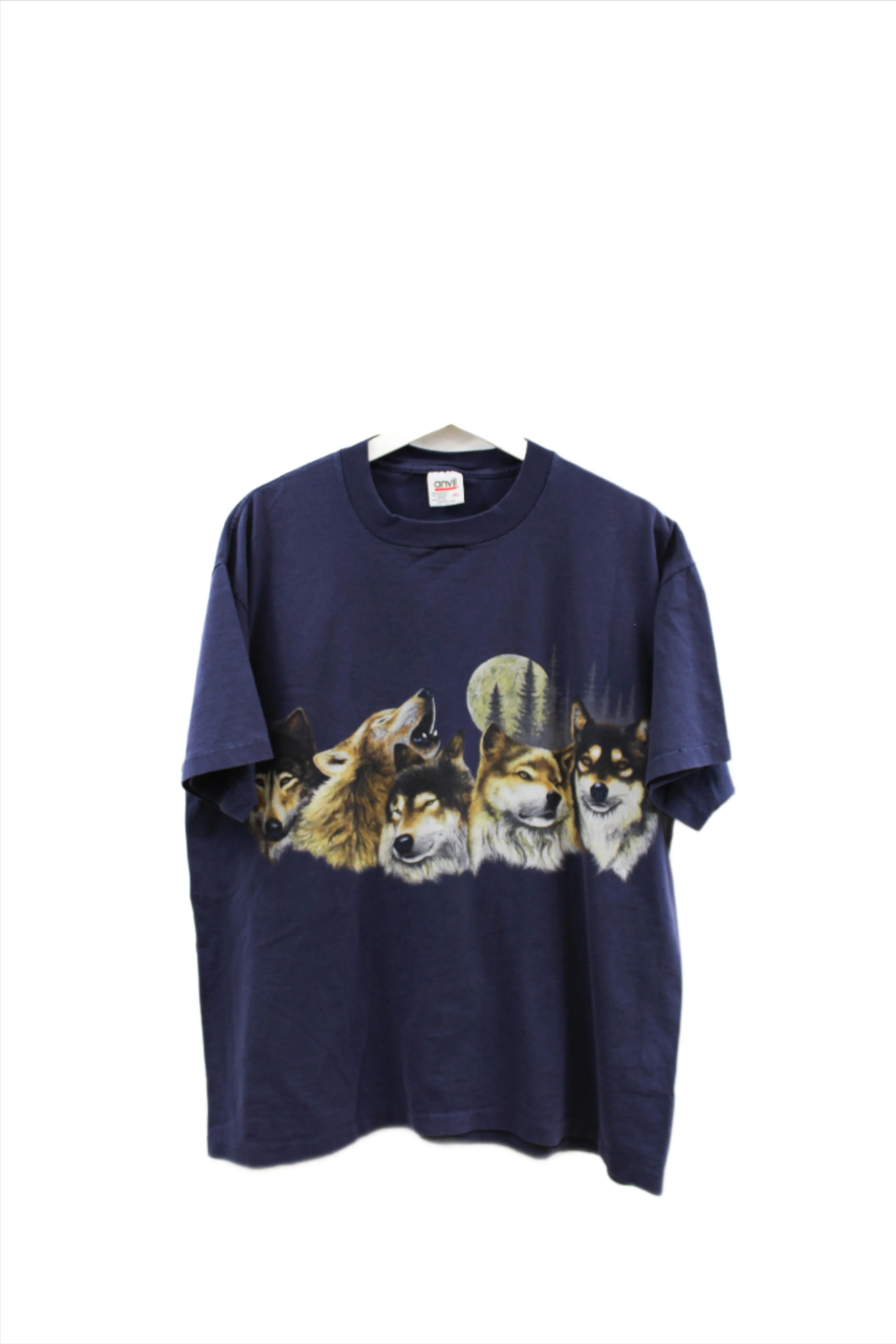 X - Vintage Single Stitch Brown Wolfpack & Moon Anvil Tag Tee sold by HG Vintage