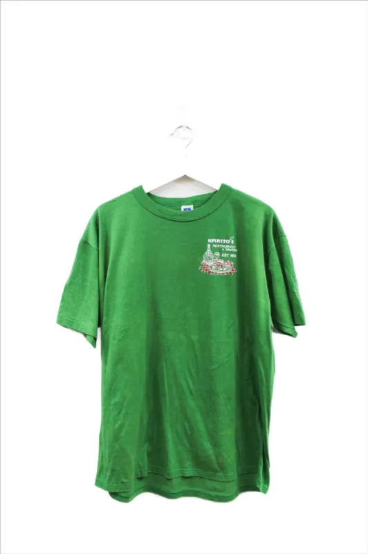 X - Vintage Single Stitch Russell Athletic USA Spirito's Italian Restaurant Graphic Tee sold by HG Vintage
