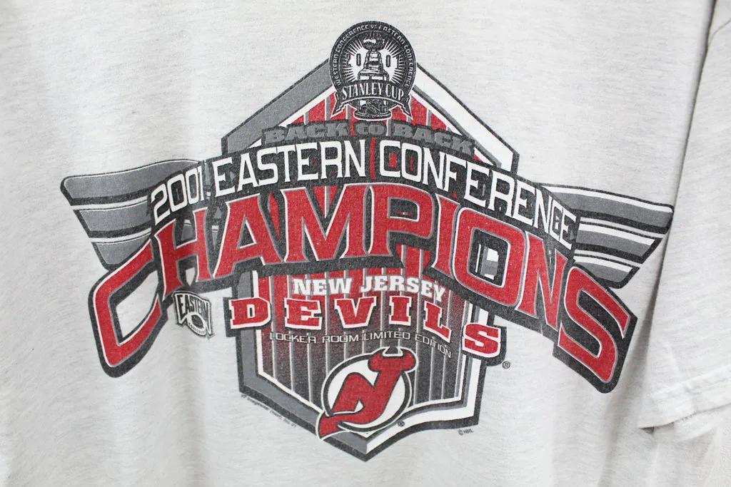 Z - Vintage 2001 Lee NHL New Jersey Devils Back 2 Back Eastern Conference Champs Tee sold by HG Vintage product image thumbnail 2